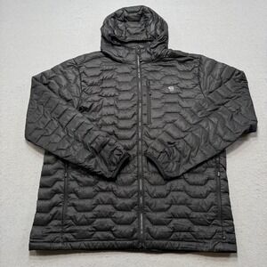 Mountain Hardwear Puffer Jacket Mens 2XL Black Goose Down Hooded Quilted Outdoor